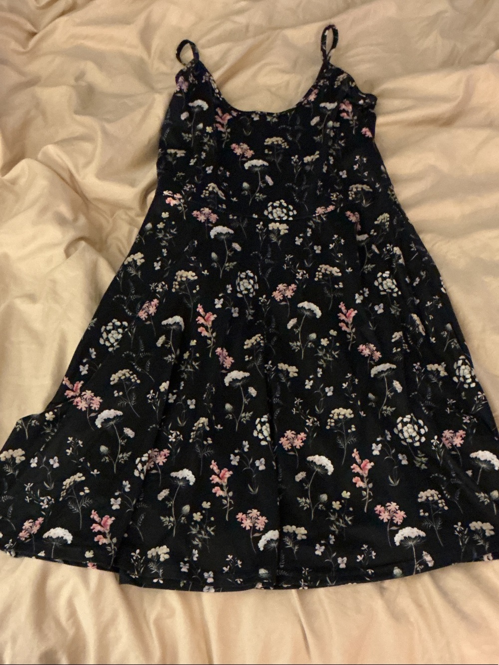 IT Black Floral Spaghetti-Strap Dress
